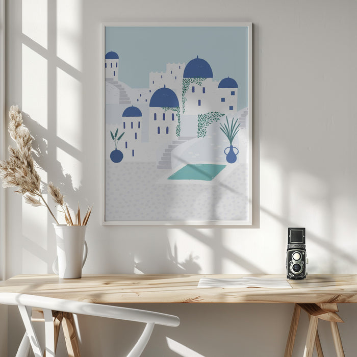 Santorini Framed Art Wall Decor