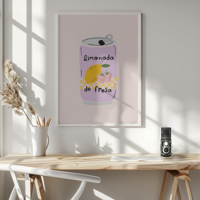 Strawberry Lemonade Framed Art Modern Wall Decor