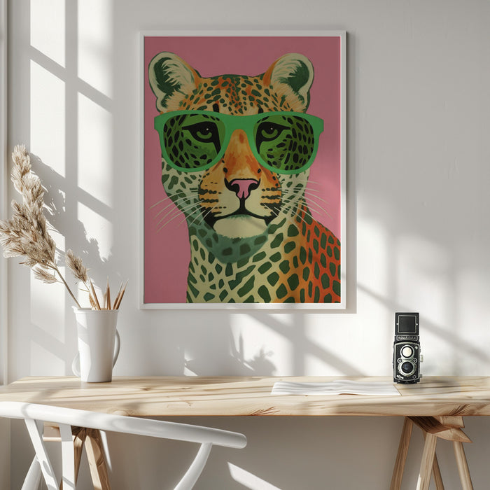 Leo With Glasses Framed Art Wall Decor