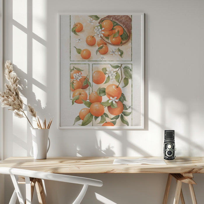 Orange Blossom Framed Art Modern Wall Decor