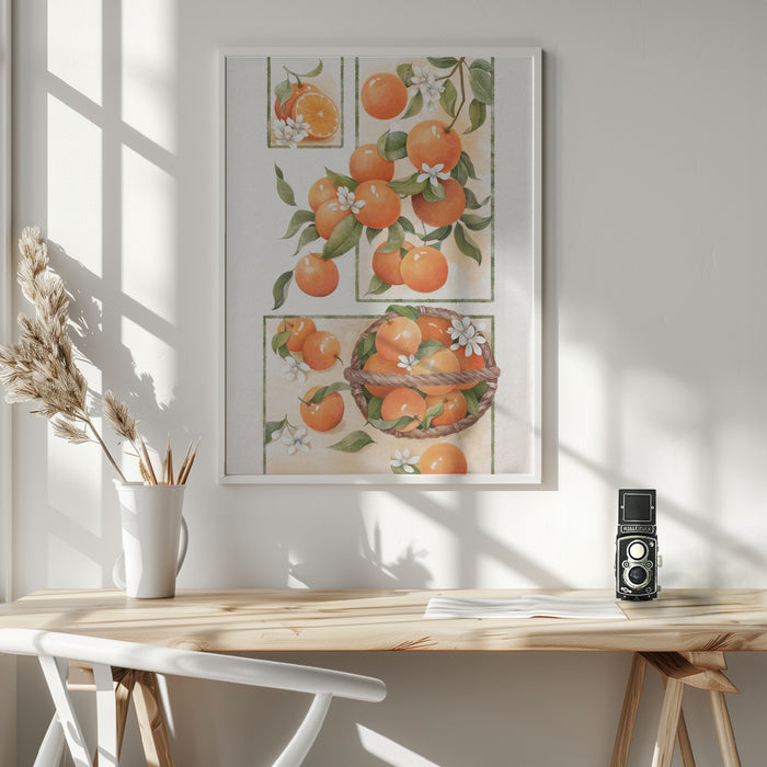 Orange Blossom Framed Art Modern Wall Decor