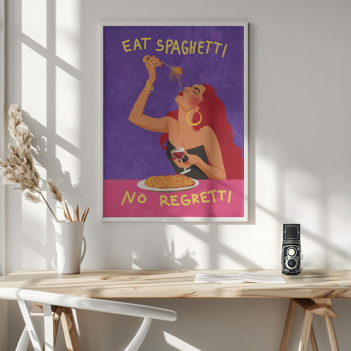 Eat spaghetti no regretti Framed Art Wall Decor