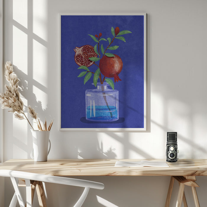 pomegranate in Vase Framed Art Wall Decor