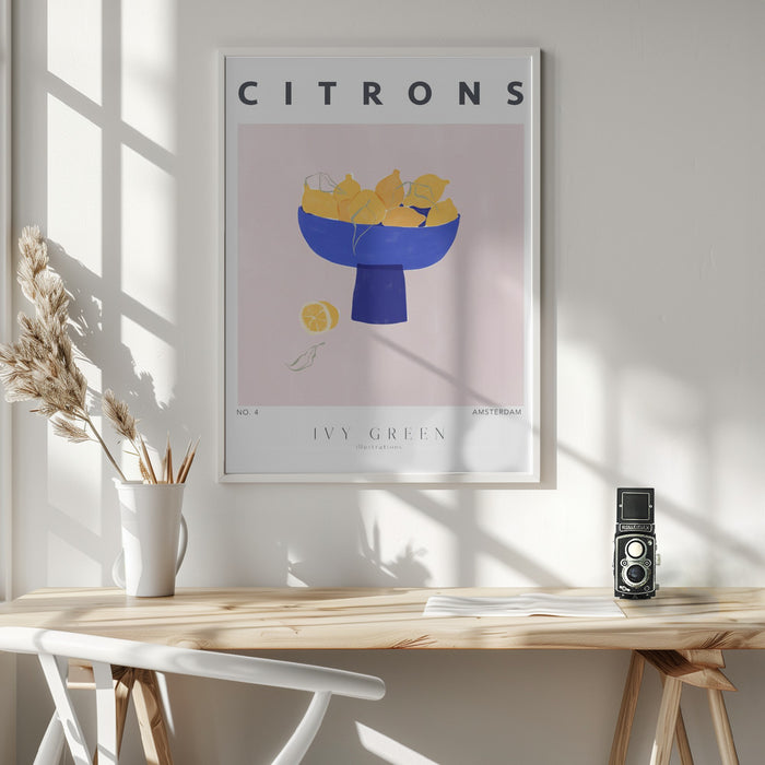 Lemons Framed Art Modern Wall Decor