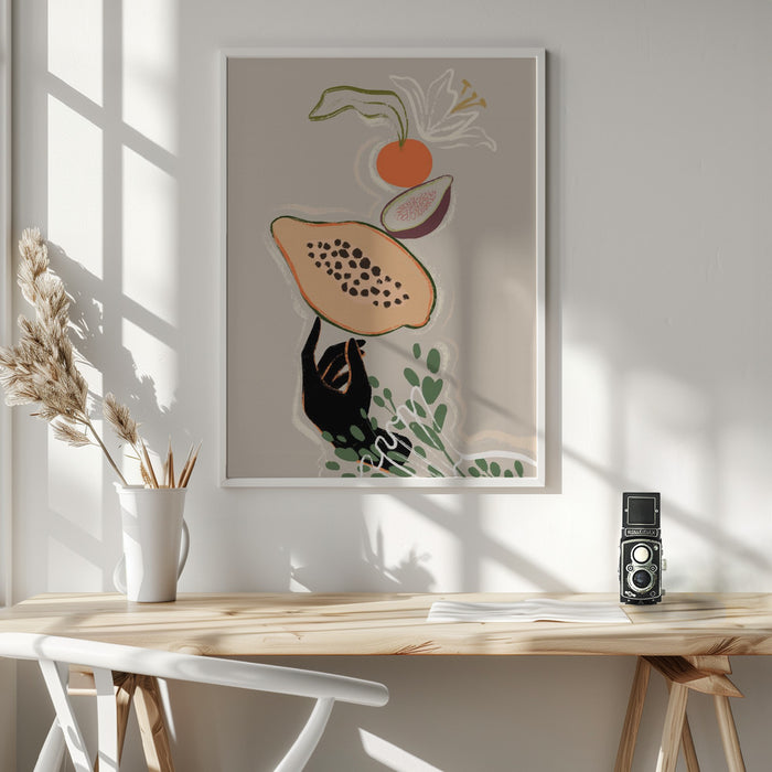 Balancing Fruits Framed Art Wall Decor