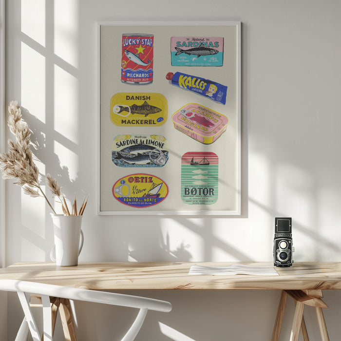 Canned Fish Framed Art Wall Decor