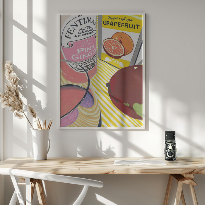 Fentimans Pink Ginger Framed Art Wall Decor