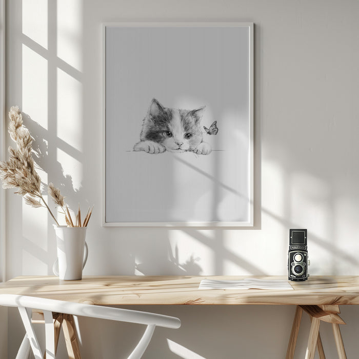 Black Cat Framed Art Wall Decor