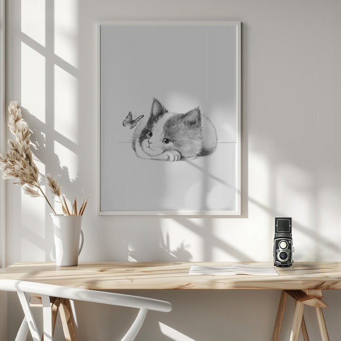 Black Cat Framed Art Wall Decor