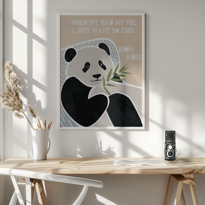 Children's panda typography Framed Art Wall Decor