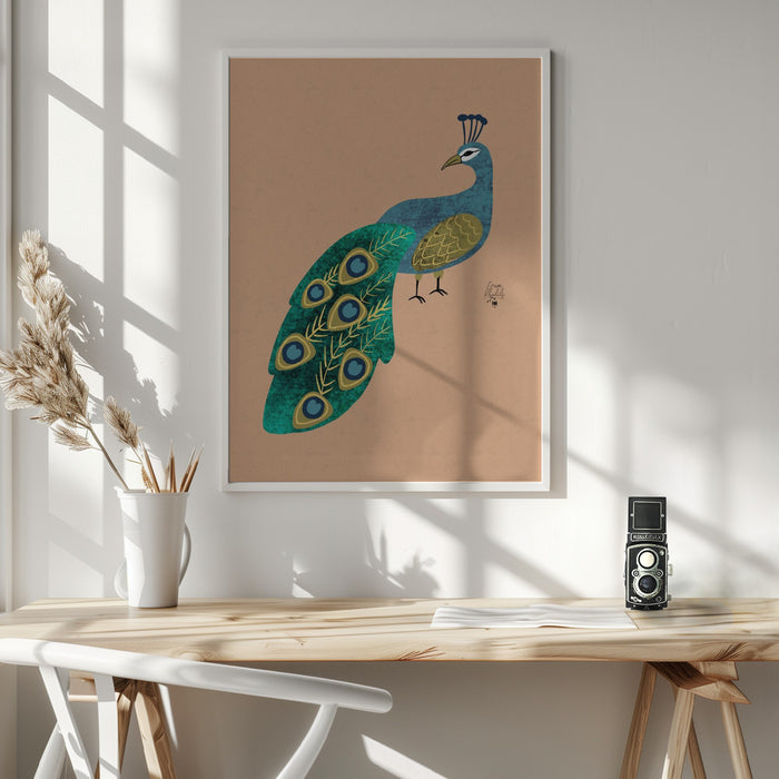 Peacock Erum Khalili.png Framed Art Wall Decor