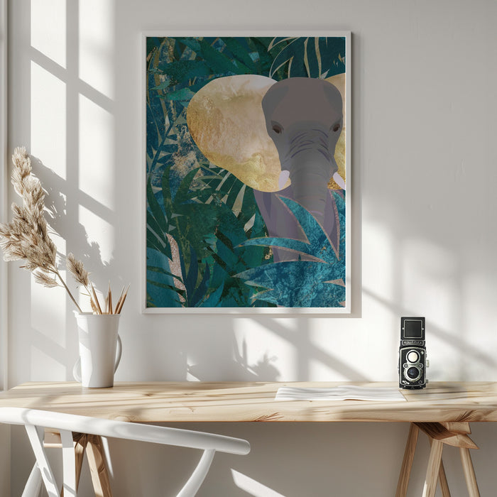 Elephant in the jungle Framed Art Wall Decor