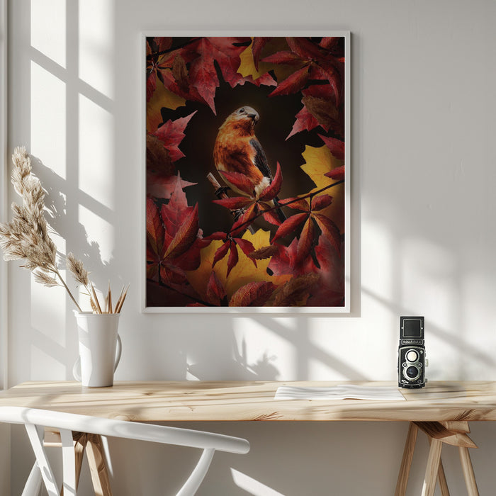 Bird Autumn Framed Art Wall Decor