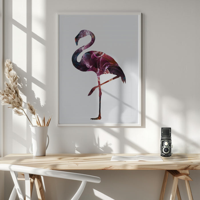 Flamingo Silhouette Framed Art Wall Decor