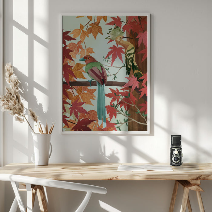 Birds of Autumn Framed Art Wall Decor