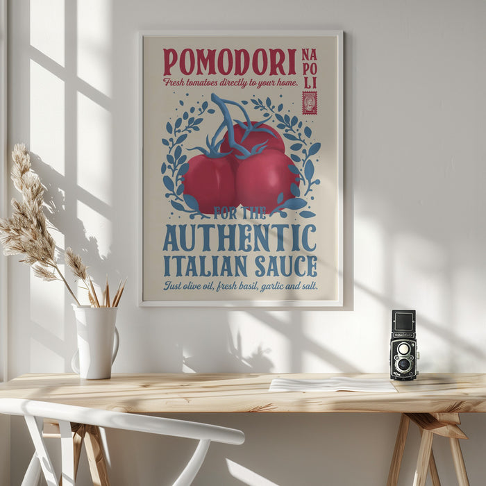 Pomodori Kitchen print Framed Art Wall Decor