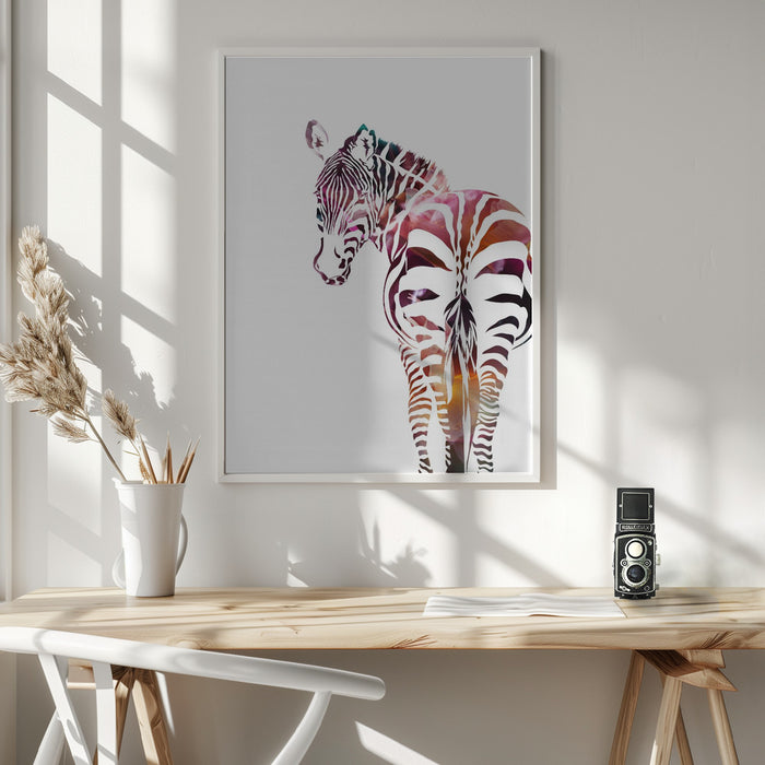 Zebra Silhouette Framed Art Wall Decor