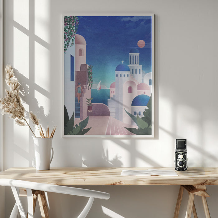 Santorini Framed Art Wall Decor