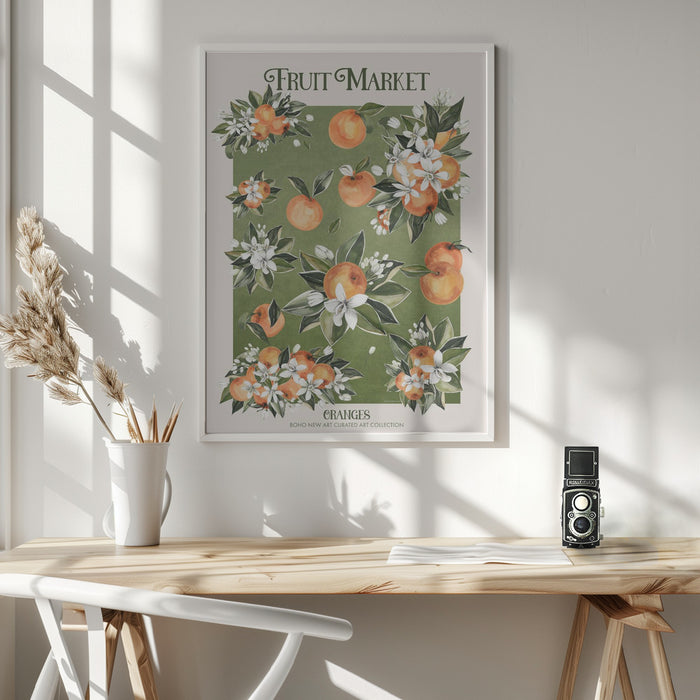 Fruit Peach Framed Art By Bohonewart Modern Wall Decor