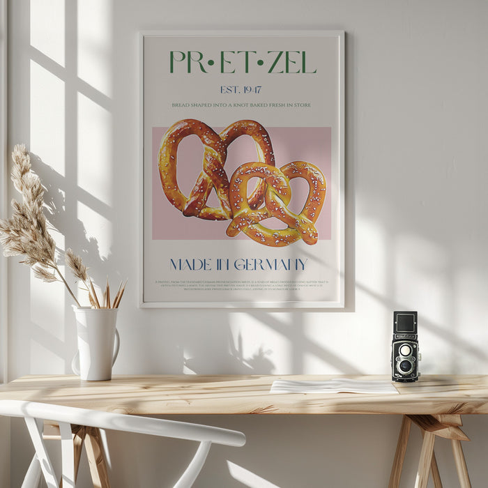 Pretzel Print Framed Art Wall Decor