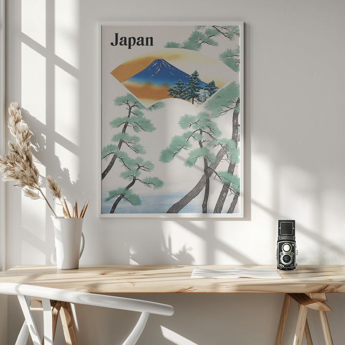 1930s Japanese Government Railways Travel Poster Framed Art Wall Decor