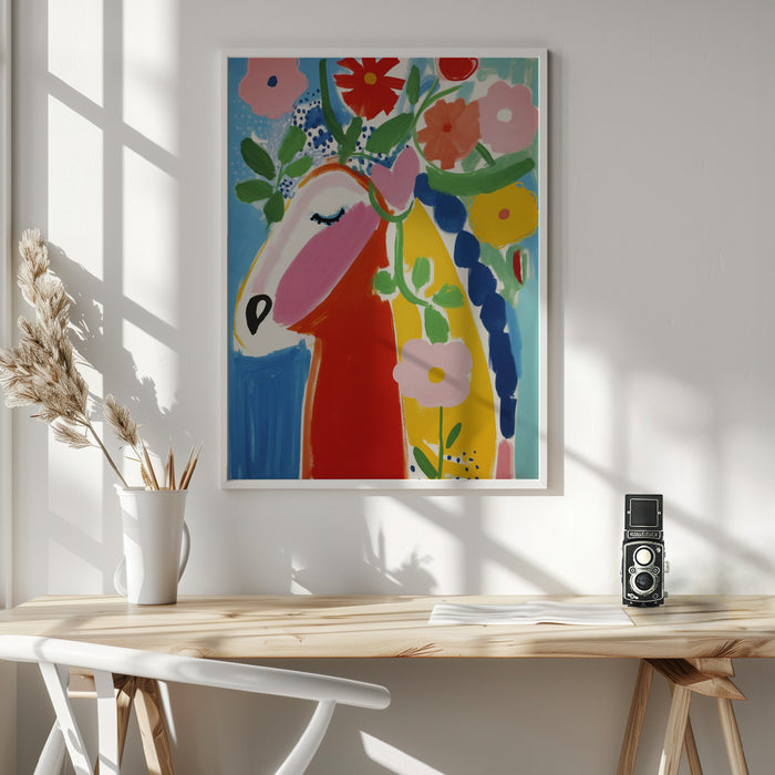 The Flower Horse Framed Art Wall Decor