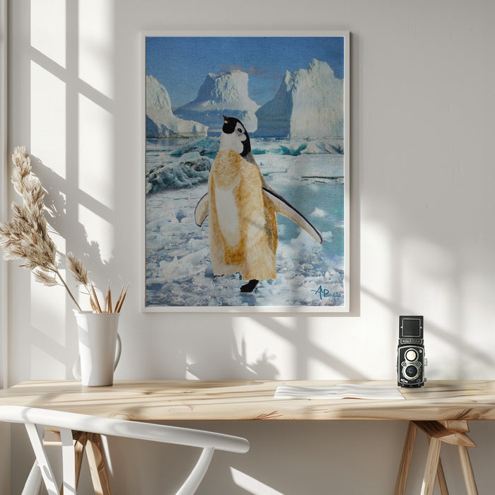 Penguin Chick In the Arctic Framed Art Wall Decor