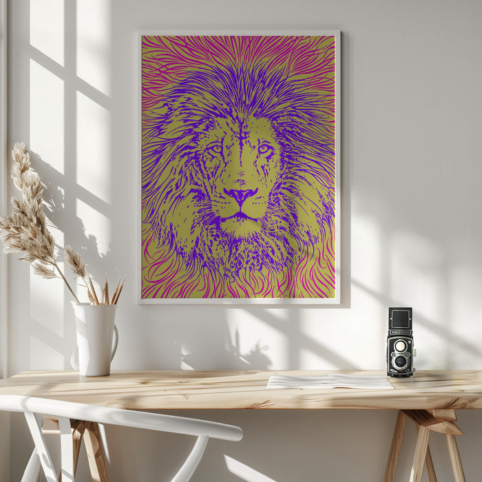 Lion Portrait – King of the Beasts Framed Art Wall Decor