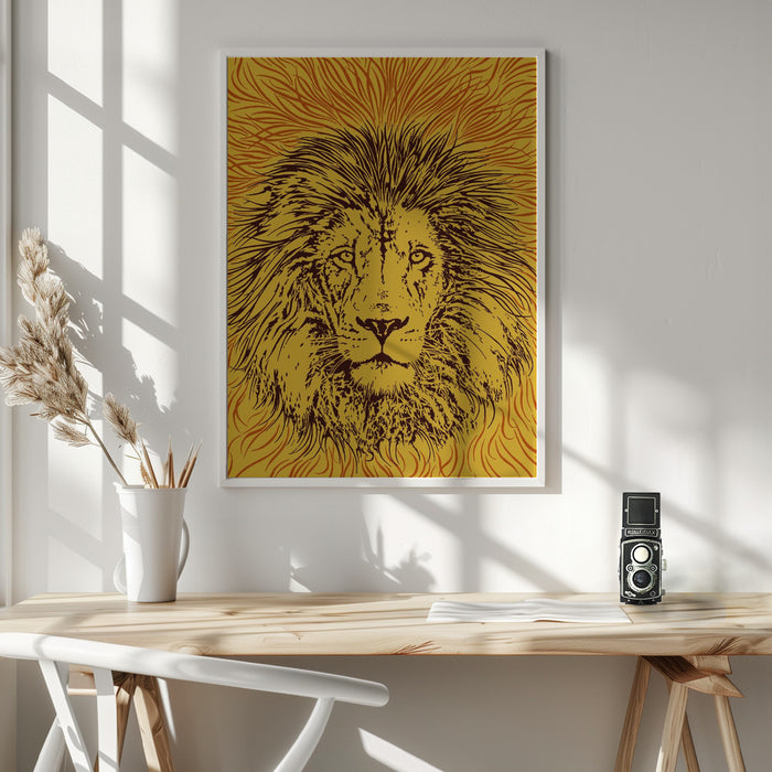 Lion Portrait – King of the Beasts Framed Art Wall Decor