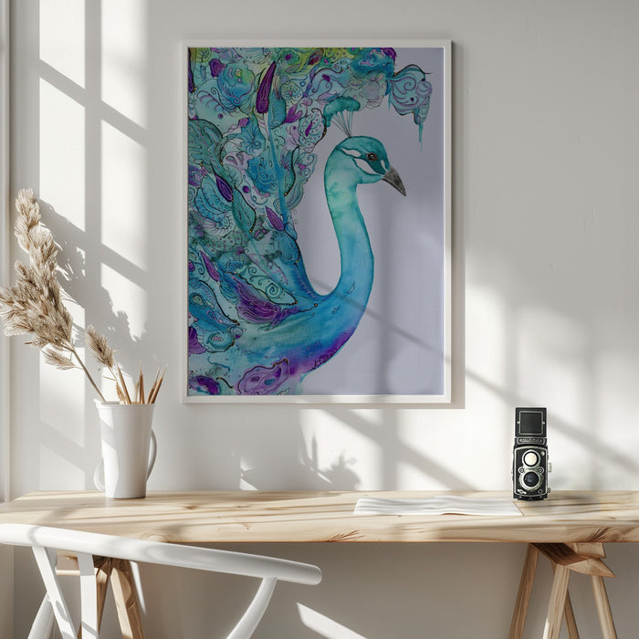 Emerald Peacock Framed Art Wall Decor