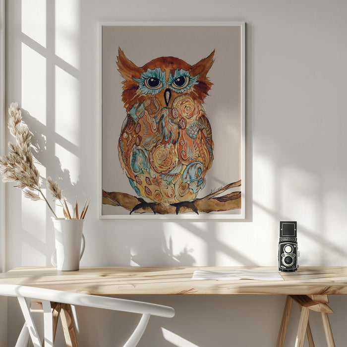 Wise Owl 2 Framed Art Wall Decor