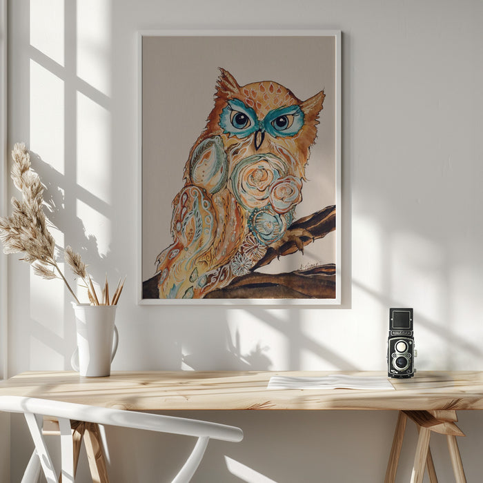 Wise Owl Framed Art Wall Decor