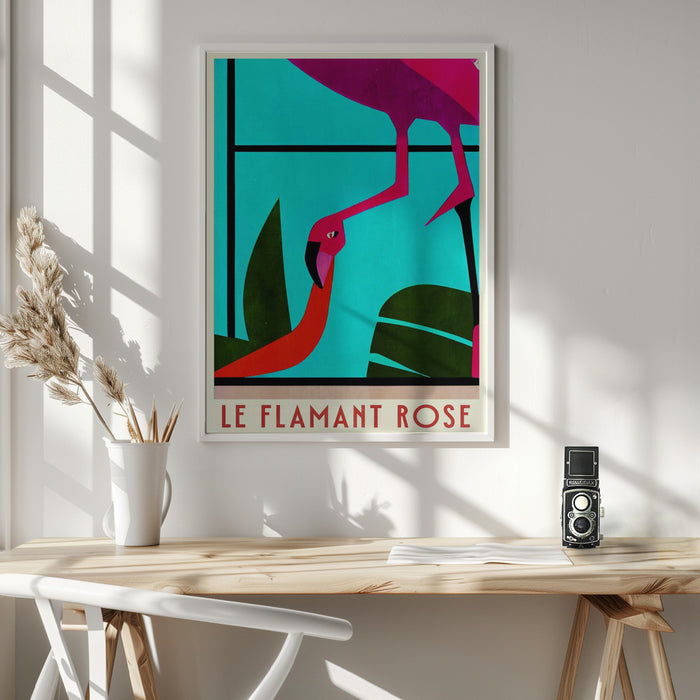 Le Flamant Rosé Framed Art Wall Decor