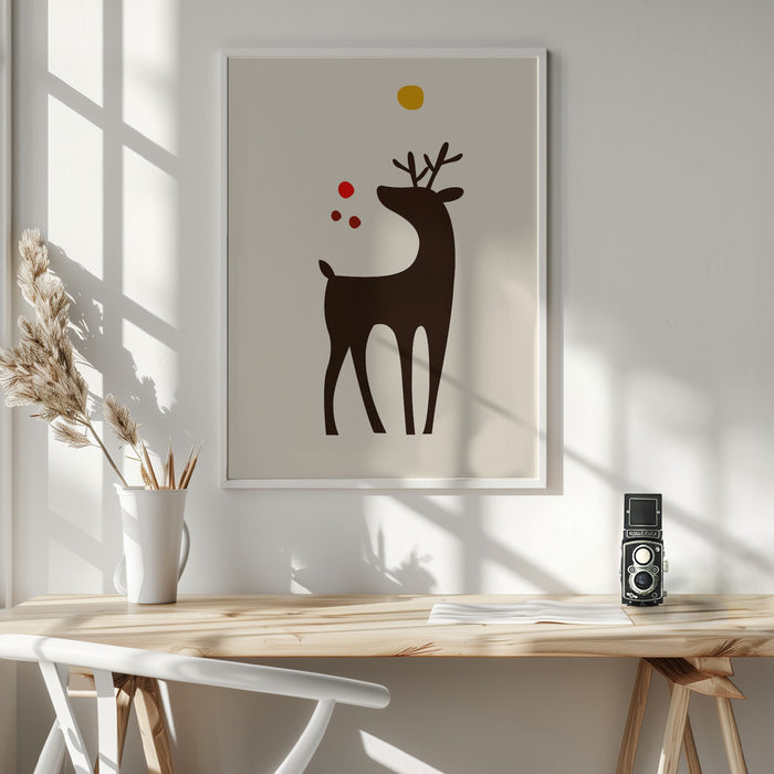 Rudolph Searching for His Nose Framed Art Wall Decor