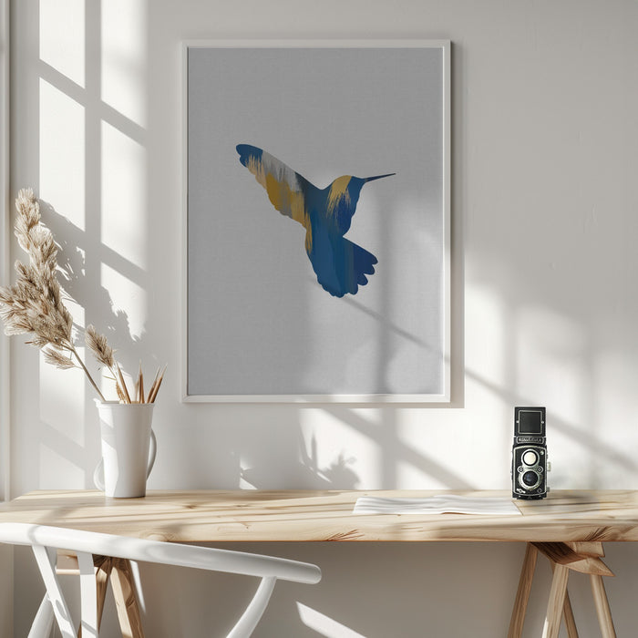 Blue & Yellow Hummingbird Ii Framed Art Wall Decor