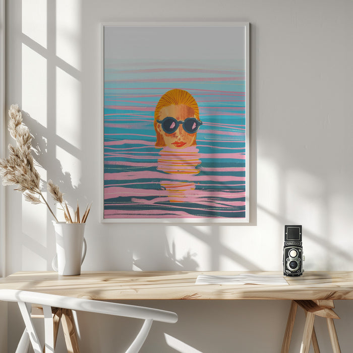 Ocean swim Framed Art Wall Decor