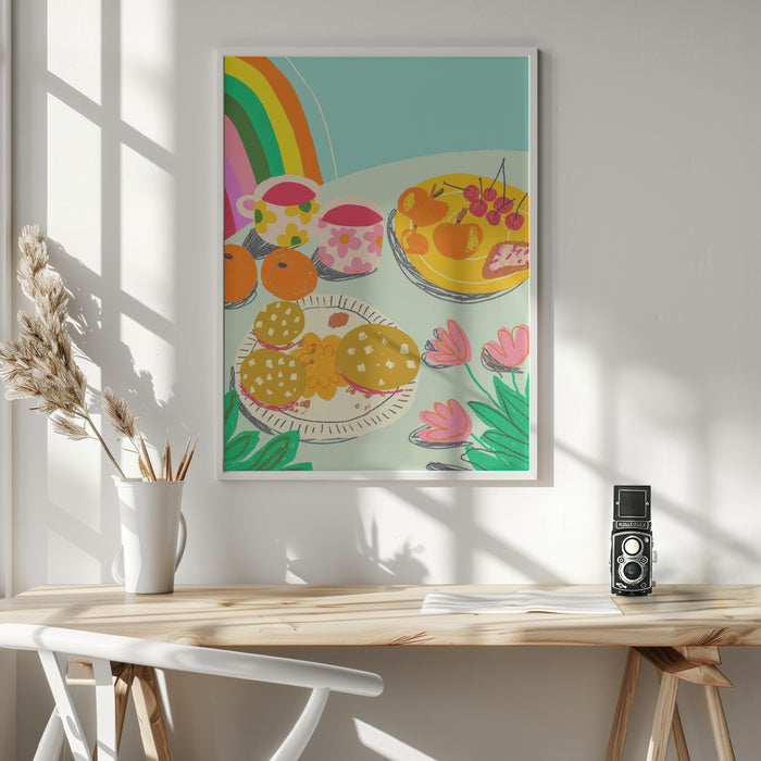 Cherry tea Framed Art Wall Decor