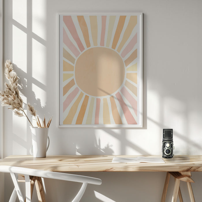 Boho sun Framed Art Wall Decor