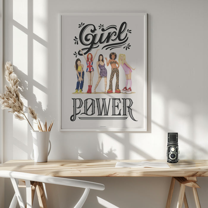 Girl Power Framed Art Modern Wall Decor