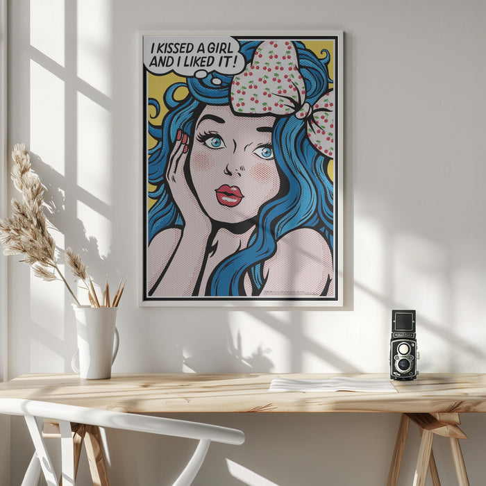 I Kissed a Girl Framed Art Modern Wall Decor