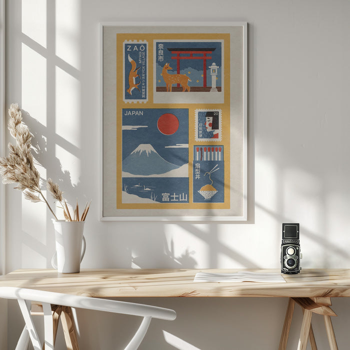 Japanese Ephemera Framed Art Wall Decor