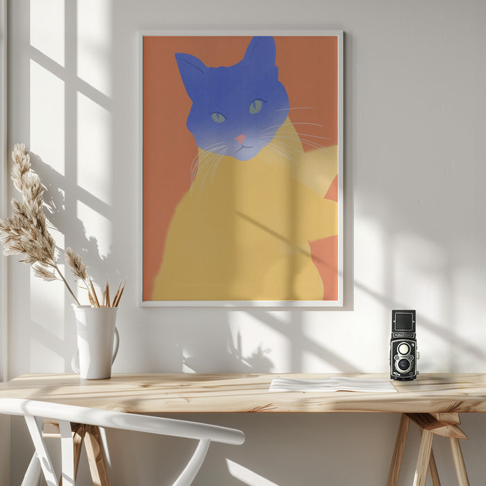 Blue Fur Framed Art Wall Decor