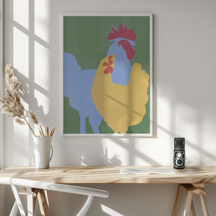 Farm Chicken Framed Art Wall Decor