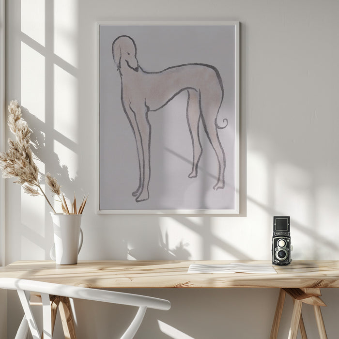 Pastel hound Framed Art Wall Decor