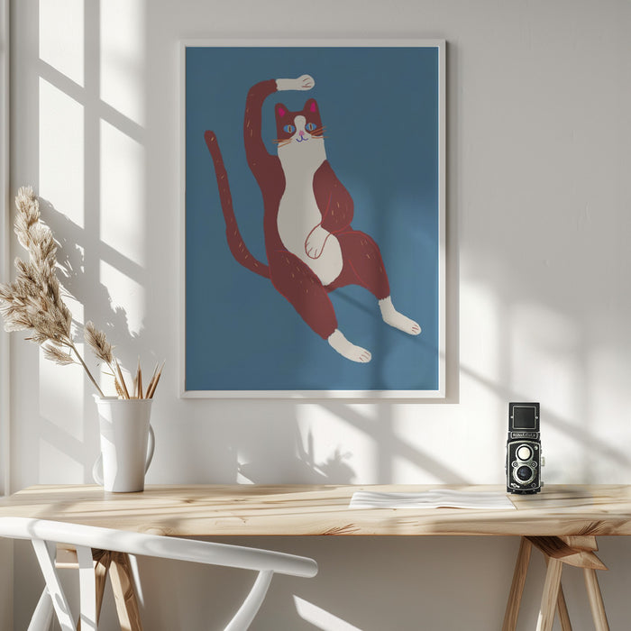 Brown and white cat 02 Framed Art Wall Decor