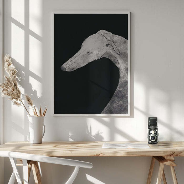 Greyhound black and white 02 Framed Art Wall Decor