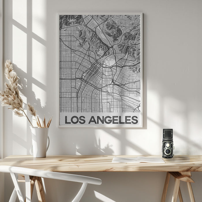 Los Angeles White Framed Art Wall Decor