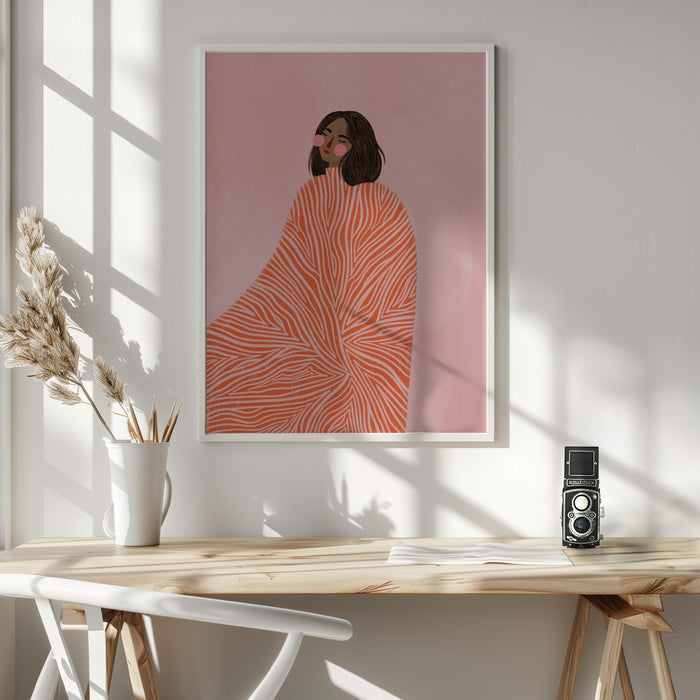 The Woman With the Swirls Framed Art Wall Decor