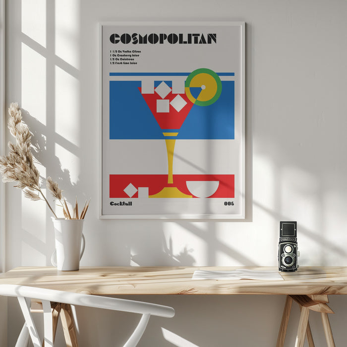 Cosmopolitan Bauhaus Cocktail Framed Art Wall Decor