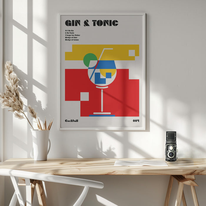 Gin & Tonic Cocktail Framed Art Modern Wall Decor